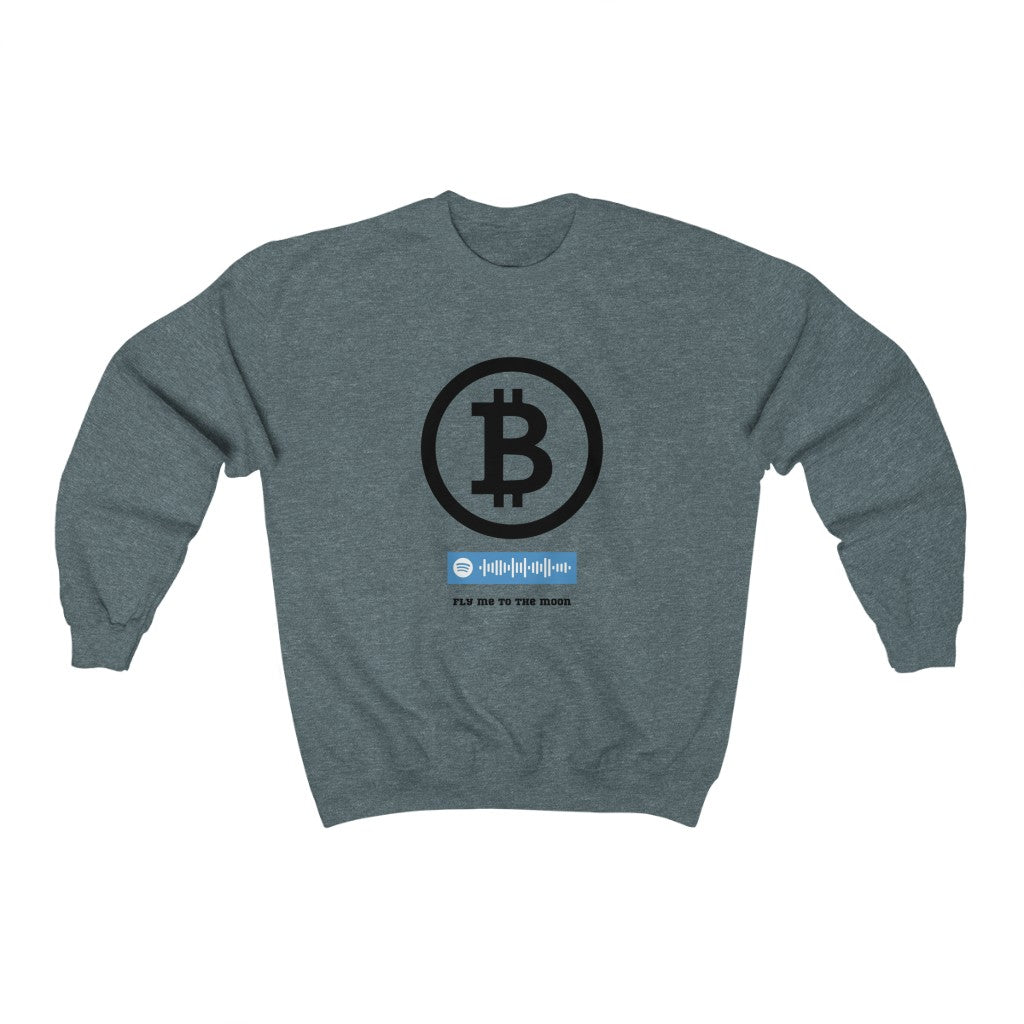 Unisex Music Sweatshirt - Bitcoin -  Fly Me To The Moon -  Frank Sinatra